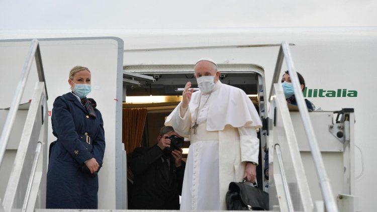 Paus Franciscus is vanmorgen vertrokken naar Irak © Vatican Media Paus Franciscus is vanmorgen vertrokken naar Irak © Vatican Media