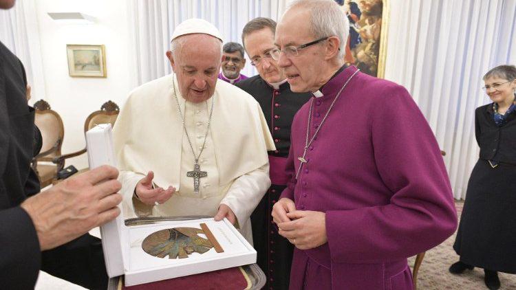 Justin Welby bij paus Franciscus © Vatican Media Justin Welby bij paus Franciscus © Vatican Media