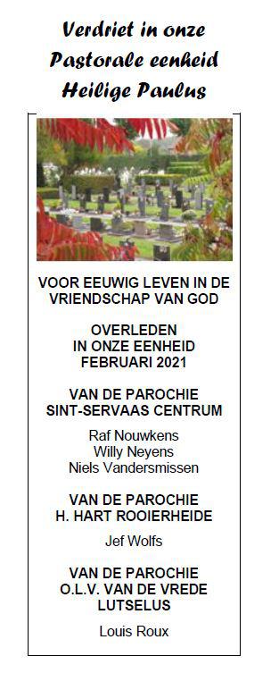 Vreugde en verdriet februari 2021 