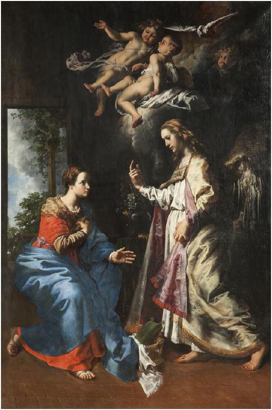 Maria-Boodschap, schilderij van Jan van Loon, basiliek van Scherpenheuvel (foto Kerknet) 