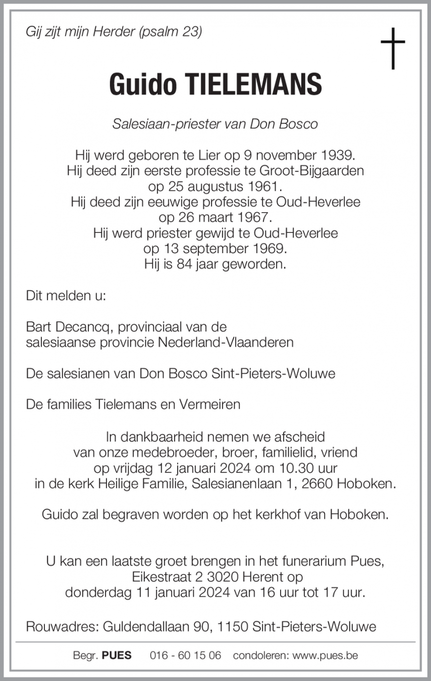 Guido Tielemans overleden 