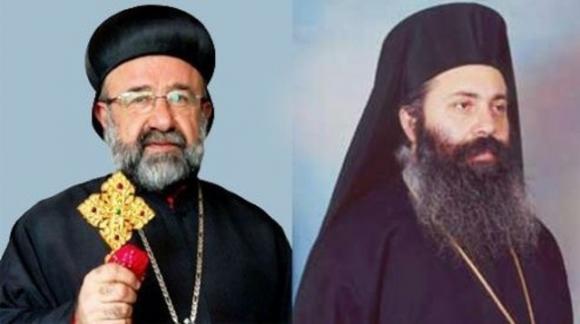 De Syrisch-orthodoxe metropoliet Gregorios Yohanna Ibrahim en de Grieks-orthodoxe aartsbisschop Boulos al-Yazigi © r.r.