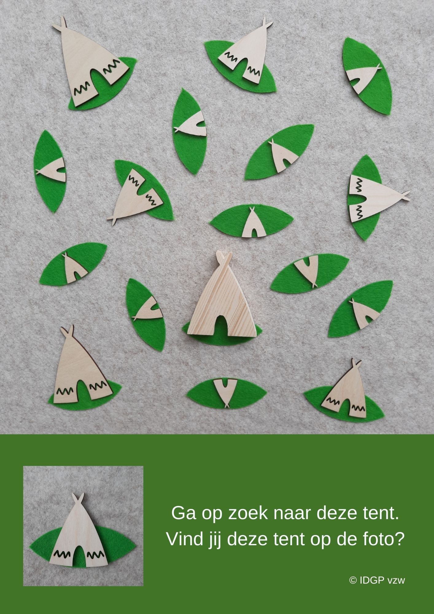 Zoekplaat 'tenten' © IDGP vzw Zoekplaat 'tenten' © IDGP vzw