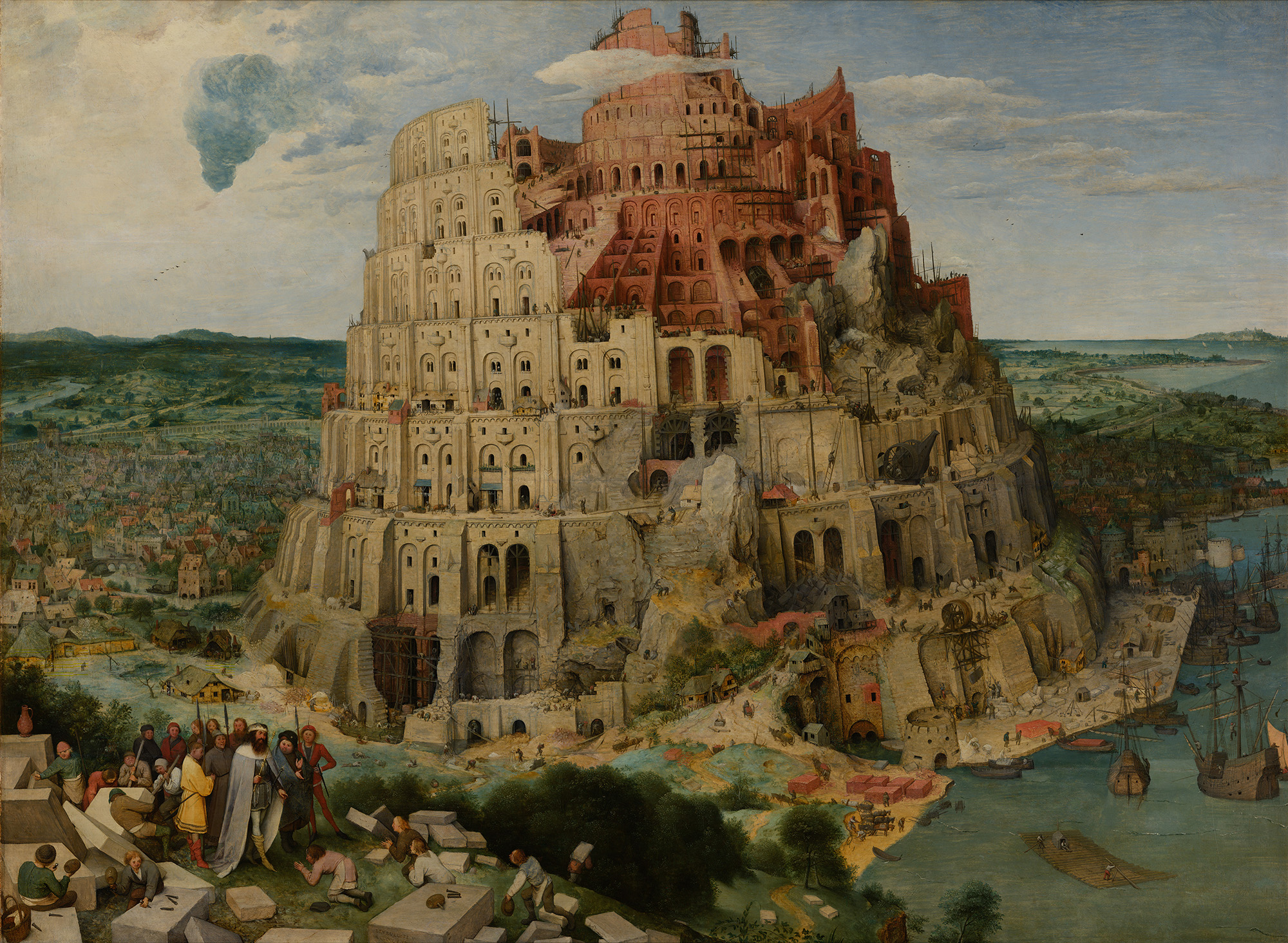 De toren van Babel (ca. 1563) van Pieter Bruegel de Oude (1525 - 1569) © Kunsthistorisches Museum Wien De toren van Babel (ca. 1563) van Pieter Bruegel de Oude (1525 - 1569) © Kunsthistorisches Museum Wien
